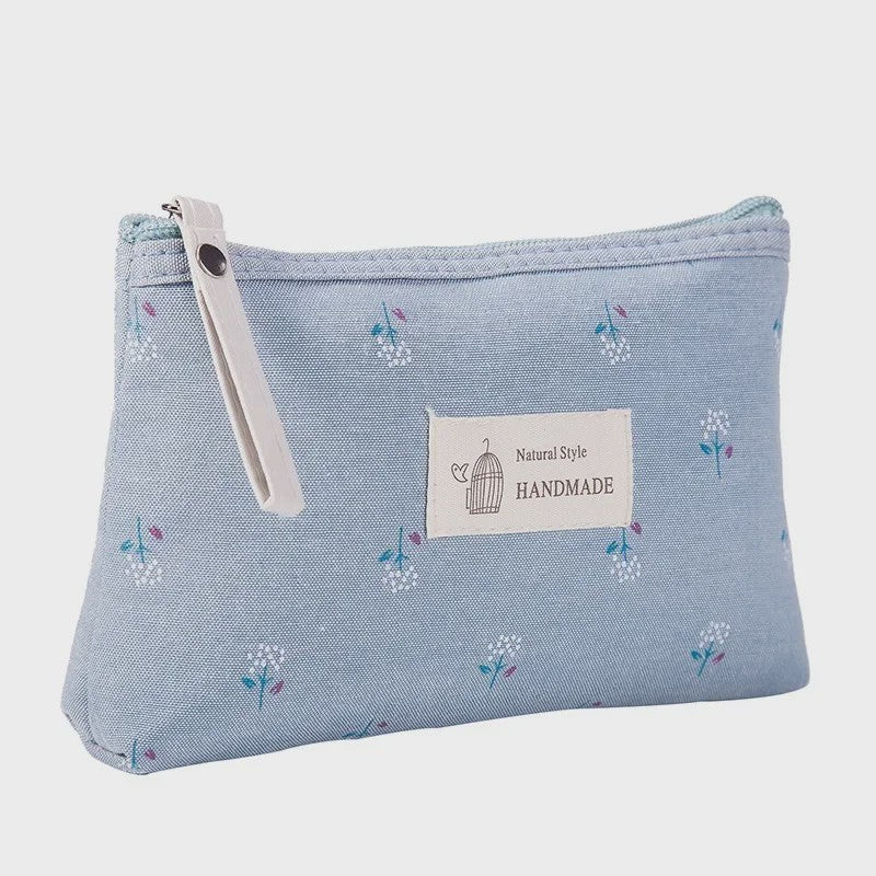 Schattige Canvas Make-up Tas met Stippenprint - Make-up & Toiletartikelen Organizer