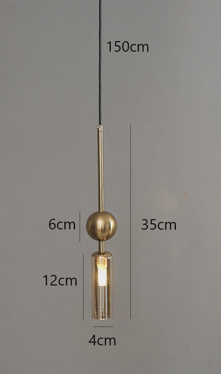 Luxe Scandinavische Hanglamp Goud/Zwart met Glas - Sfeervolle Verlichting voor Eetkamer, Slaapkamer of Nachtkastje