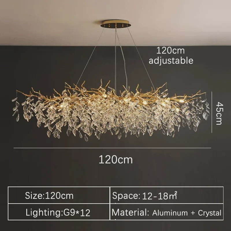 Luxe Gouden Kristallen LED Kroonluchter - Plafondlamp & Hanglamp voor Woonkamer, Eetkamer, Slaapkamer