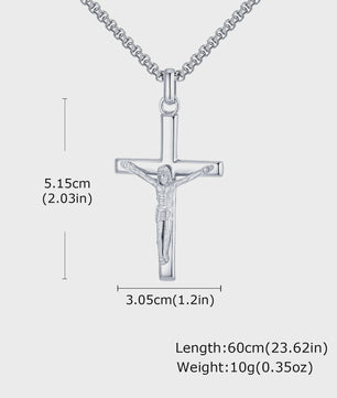 Heren RVS Kruis Ketting met Jezus Hanger - Religieuze Christelijke Sieraden