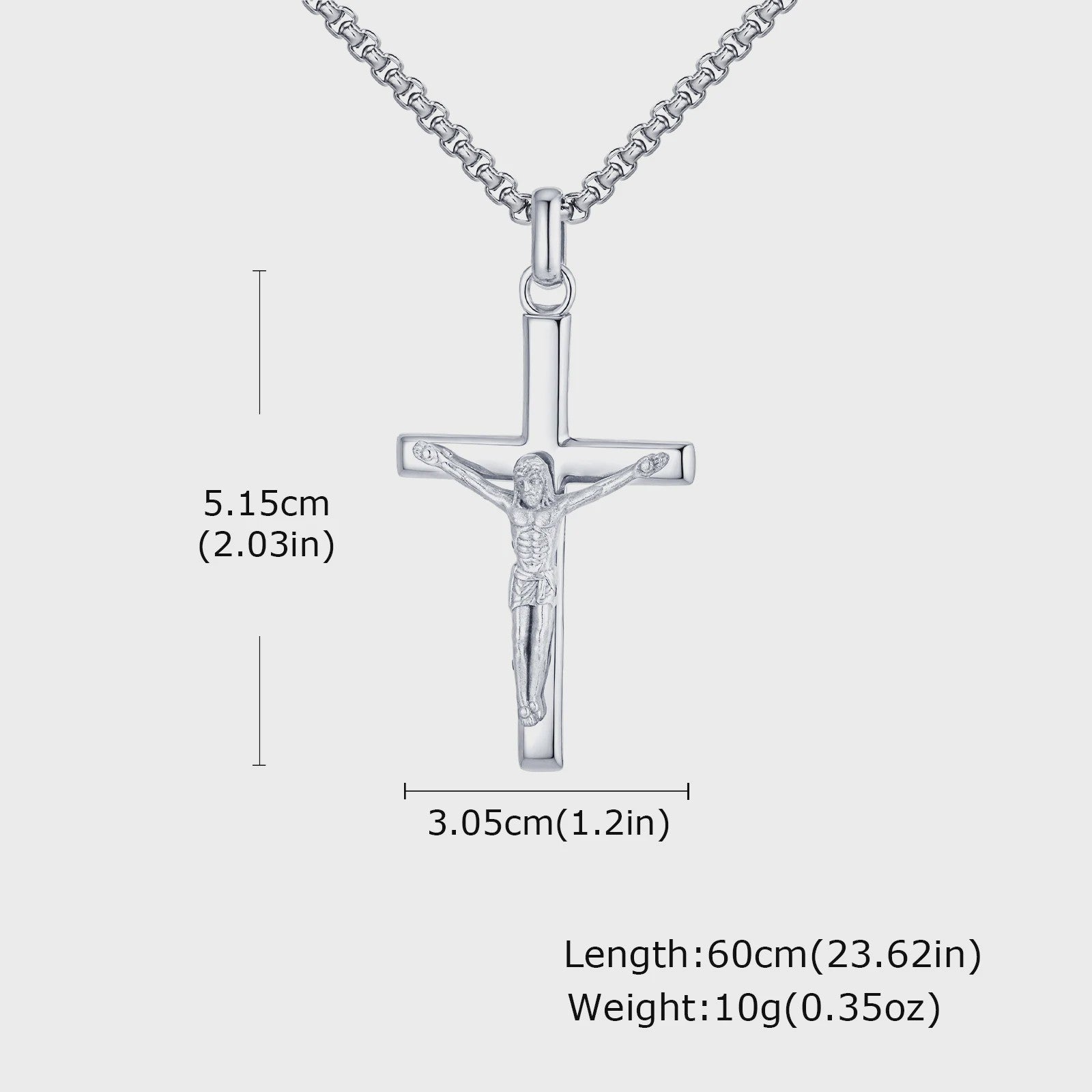 Heren RVS Kruis Ketting met Jezus Hanger - Religieuze Christelijke Sieraden