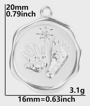 Set van 5 Zilverkleurige Stainless Steel Bedels: Ster, Maan, Zon, Vlinder, Roos & Ojo Turco