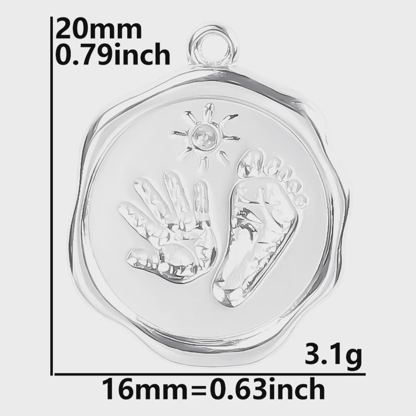 Set van 5 Zilverkleurige Stainless Steel Bedels: Ster, Maan, Zon, Vlinder, Roos & Ojo Turco