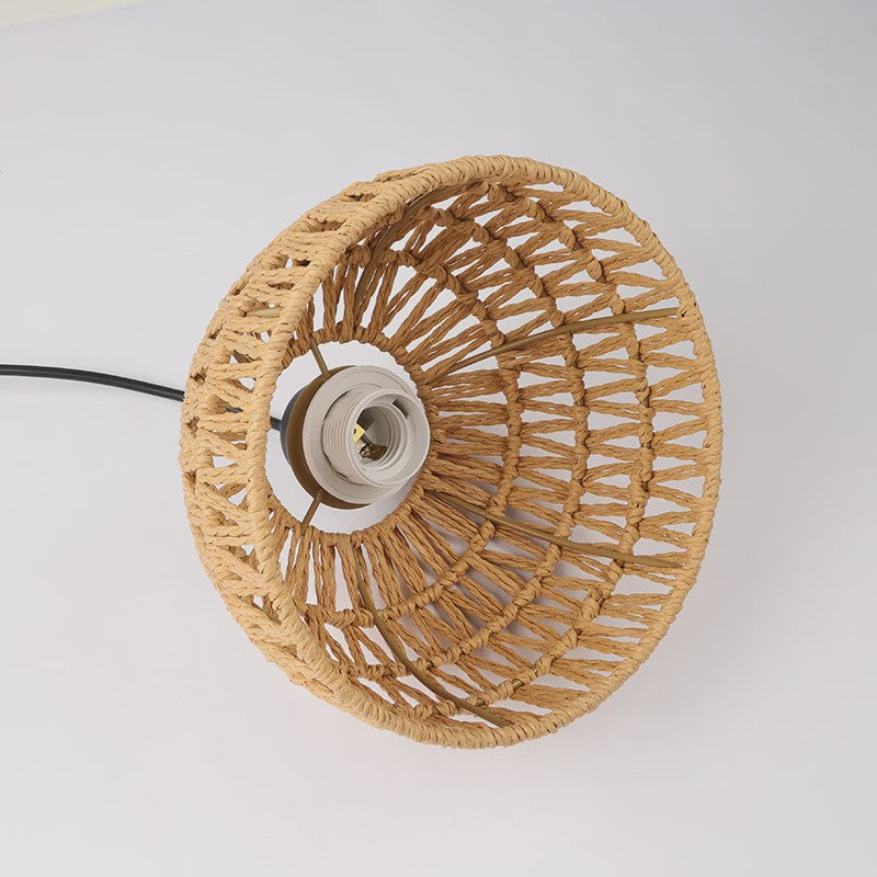 Hanglamp Gevlochten Hennep Touw met E27 Fitting - 1.2m Verstelbaar - Sfeervolle Decoratie