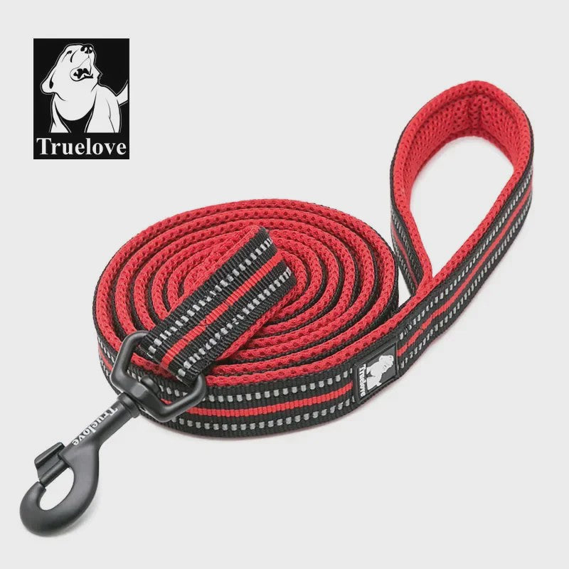 Truelove Zachte Hondenriem 200cm - Reflecterend Nylon Mesh, Gevoerd, voor Puppy tot Grote Hond/Kat