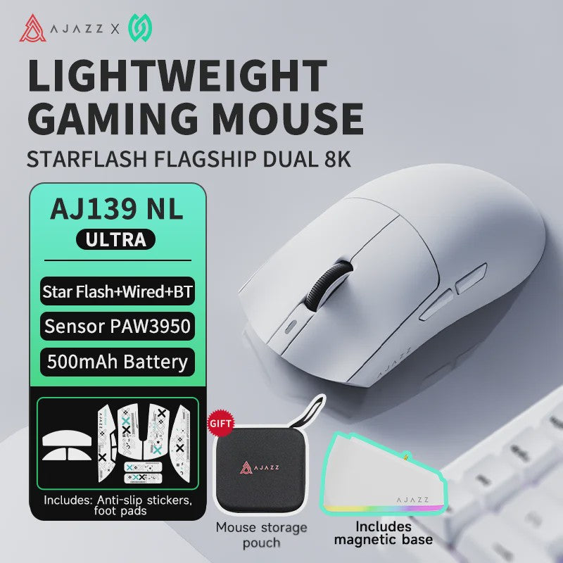 AJAZZ AJ139 V2 MC Ergonomische Gaming Muis - Lichtgewicht, Hoge Nauwkeurigheid & Tri-Mode Connectiviteit