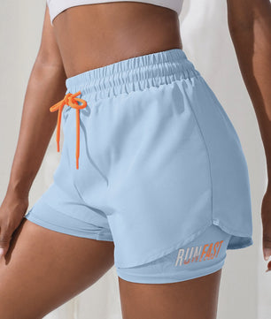 Dames High Waist Yoga Shorts met Ingebouwde Legging - Comfort & Stijl voor Sport