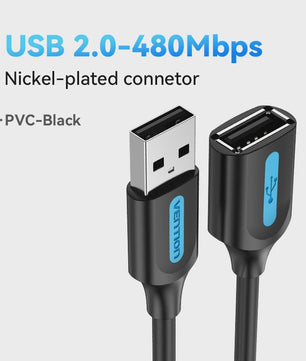 Vention USB 3.0 Verlengsnoer - Snelle Dataoverdracht voor PC, TV, Console & Meer
