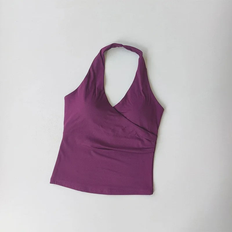 Comfortabele Sport BH met V-hals en Halter Nek - Ademend & Stijlvol