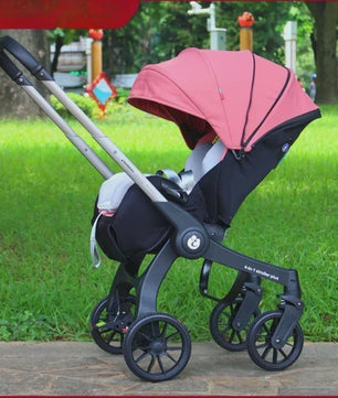 Multifunctionele 4-in-1 Kinderwagen & Reiswieg: Lichtgewicht, Inklapbaar & Hoge Zit