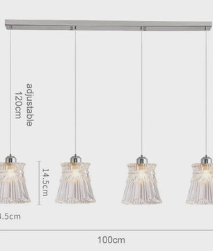Koperkleurige Glazen Hanglamp - Stijlvolle LED Plafondlamp voor Woonkamer, Slaapkamer & Keuken