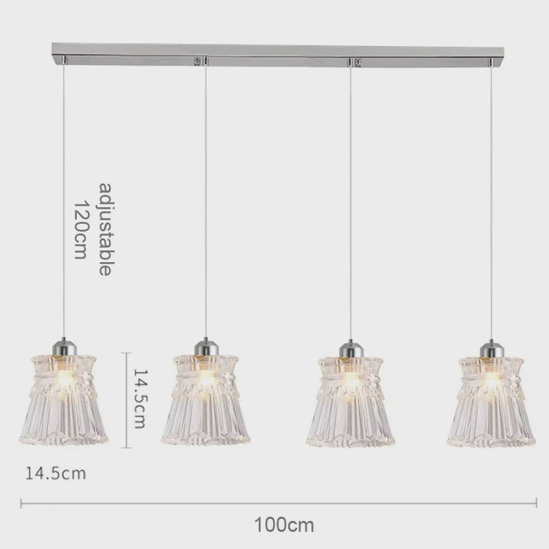 Koperkleurige Glazen Hanglamp - Stijlvolle LED Plafondlamp voor Woonkamer, Slaapkamer & Keuken