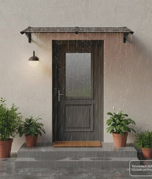 Polycarbonaat Deur Luifel met Aluminium & ABS Frame - Weerbestendig en Eenvoudig te Installeren
