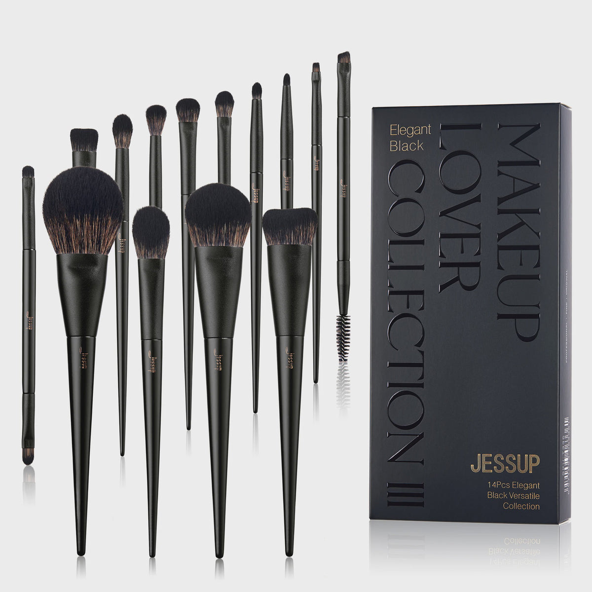 Jessup 14-delige Make-up Kwasten Set: Compleet voor Foundation, Oogschaduw & Contour