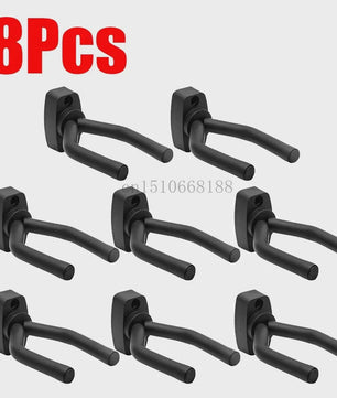 Gitaar Muurbeugel Hanger Set (1-10 Stuks) - Zwart - Universeel voor Gitaar, Bas, Ukulele