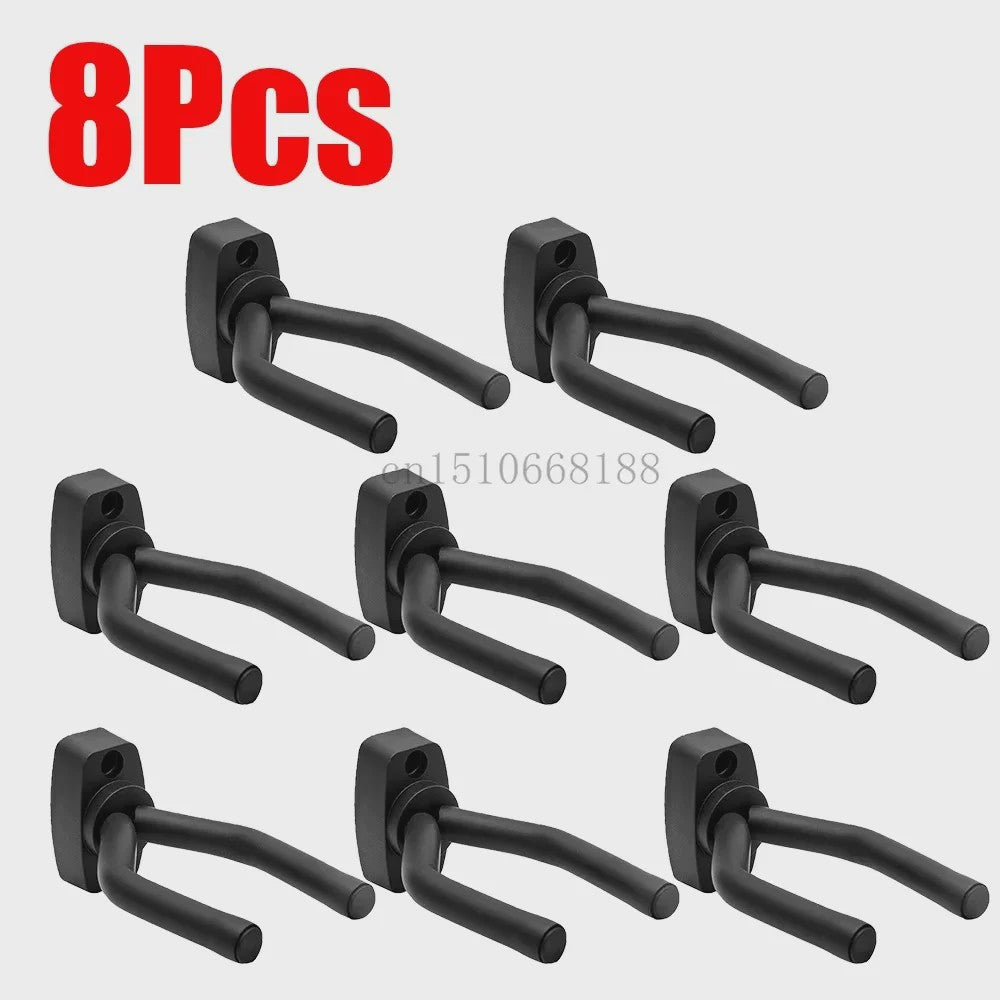 Gitaar Muurbeugel Hanger Set (1-10 Stuks) - Zwart - Universeel voor Gitaar, Bas, Ukulele