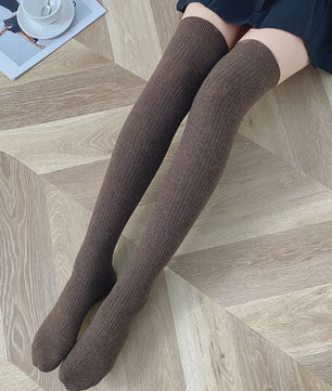 Dames Hoge Sokken Wol Blend - Ribgebreid, Warm & Zacht voor de Winter