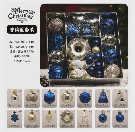 Luxe Kerstballen Set (60 Stuks) met Donut, Gnome & Sneeuwvlok Ornamenten - Goudkleurig