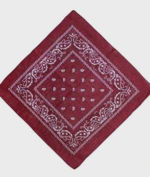 Unisex Paisley Bandana Sjaal - 55x55cm - Zwart, Rood, Wit