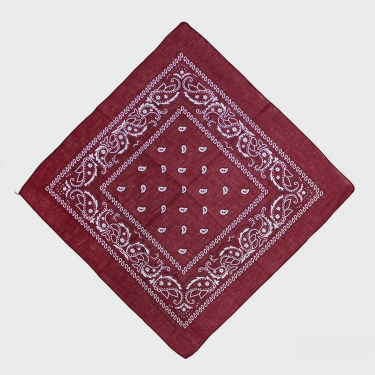 Unisex Paisley Bandana Sjaal - 55x55cm - Zwart, Rood, Wit