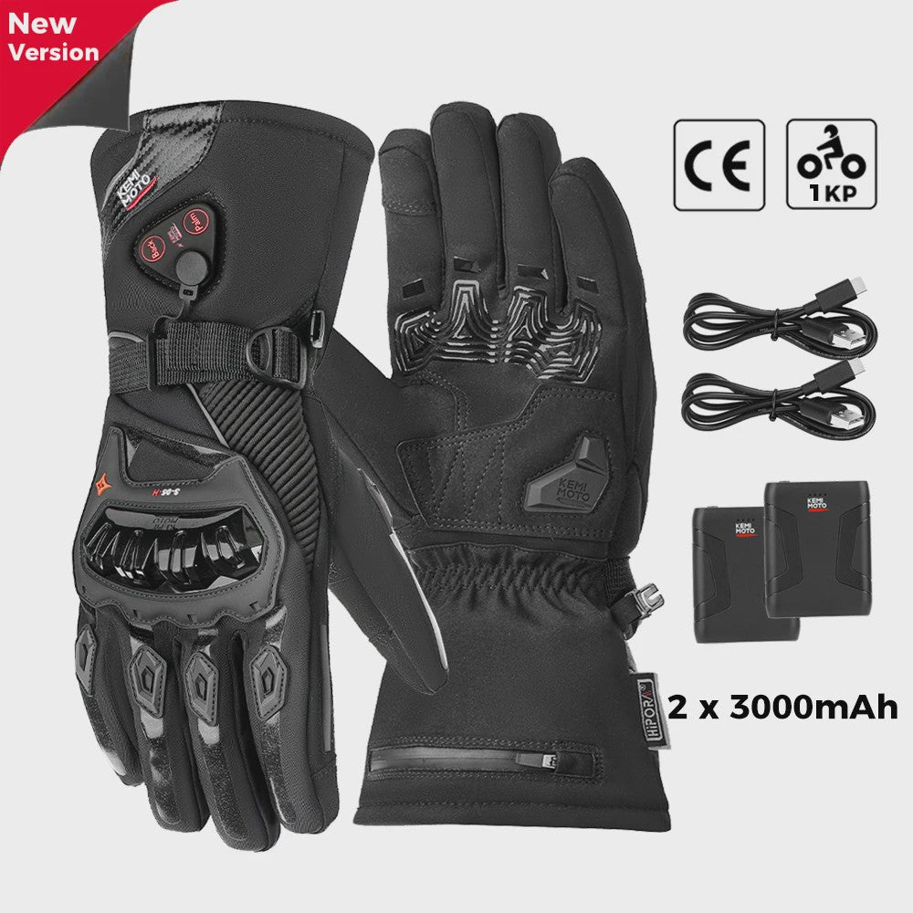 KEMIMOTO Verwarmde Motorhandschoenen - Waterdicht, Oplaadbaar & Warm voor de Winter