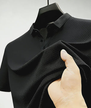 Heren Poloshirt met Wafelstructuur - Korte Mouw, Zachte & Ademende Stof