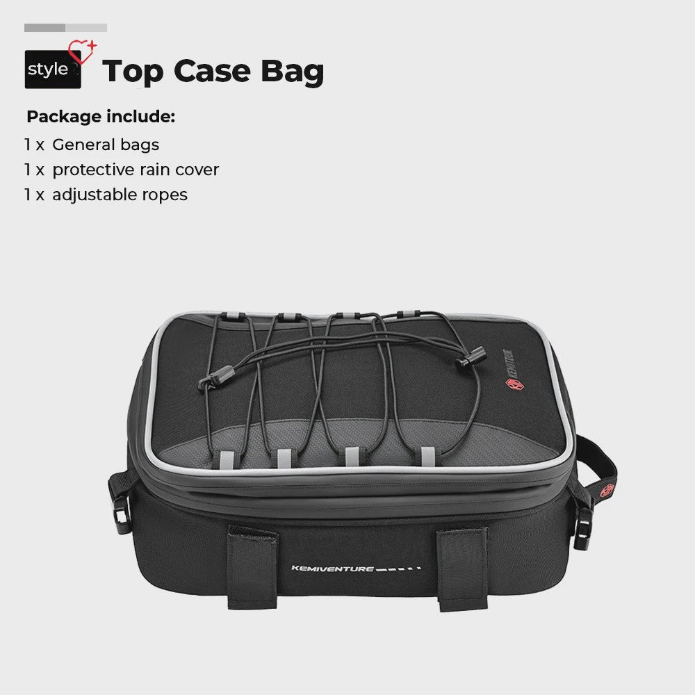 Motorfiets Topcase / Zijtas - 20L Uitbreidbaar - Waterdicht & Robuust