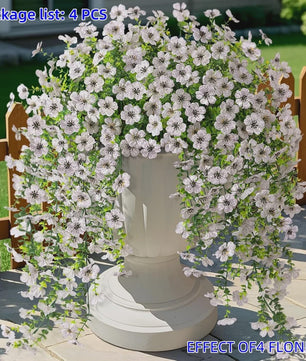 4x Kunst Hangplant - Realistische Nepbloemen met Kleurrijke Bloemen voor Binnen & Buiten Zomer Decoratie