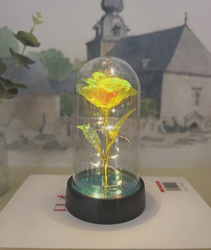 Eeuwige Roos met LED Licht - Magische Folie Bloem voor Valentijn, Kerst & Decoratie