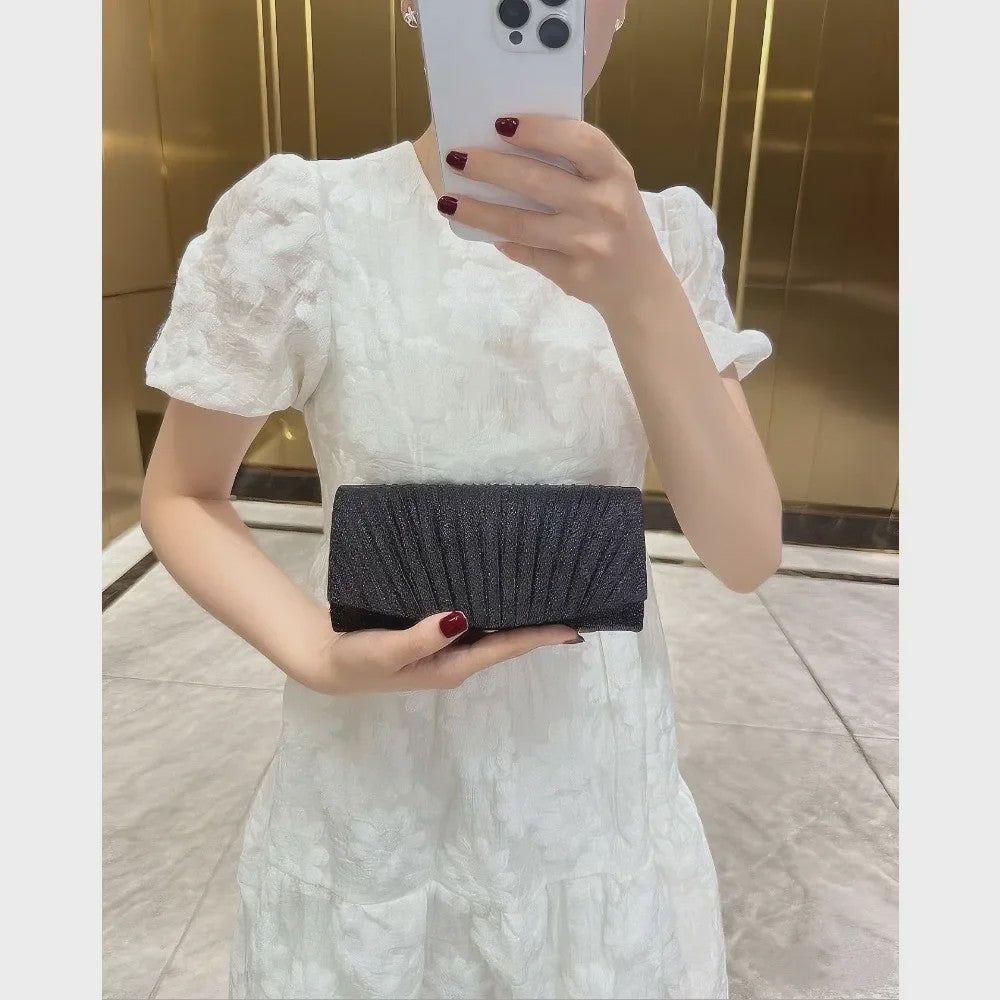 Glitter Avond Clutch Tas met Afneembare Ketting - Elegant & Feestelijk
