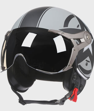 Retro Open Face Motorhelm 3/4 Vintage Chopper Scooter Helm - DOT Goedgekeurd