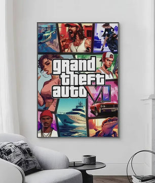 Grand Theft Auto Game Posters - Zelfklevend Muurdecoratie voor Fans