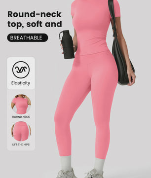 Dames Yogaset: Body-fitting Sneldrogende Sportkleding voor Fitness en Yoga