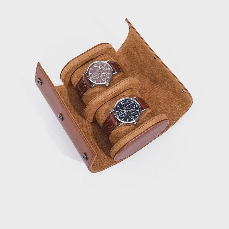 Luxe Leren Horlogeroller - Opbergdoos & Reistas voor 1, 2 of 3 Horloges