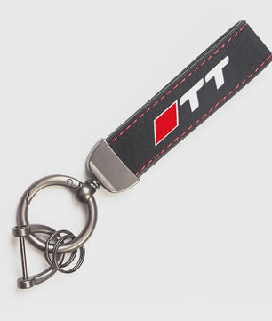 Luxe Audi Suede Sleutelhanger met Metalen Gesp - Stijlvolle Auto Accessoire