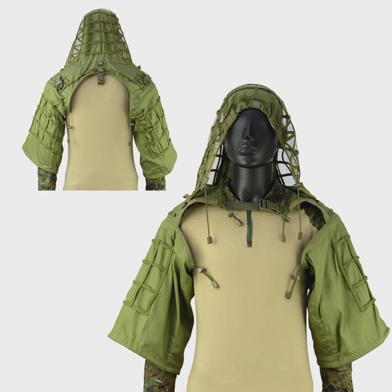 Ademende Ghillie Suit Cape - Camouflage Basis voor Jacht, Airsoft & Paintball