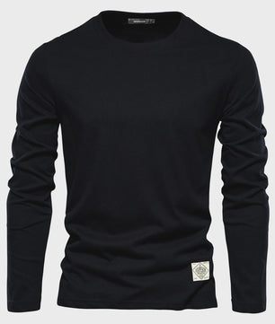 Heren Longsleeve T-shirt van 100% Katoen - Klassiek, Effen en Casual voor Lente