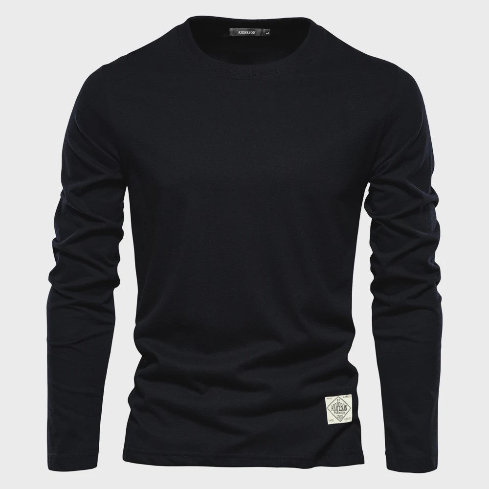 Heren Longsleeve T-shirt van 100% Katoen - Klassiek, Effen en Casual voor Lente