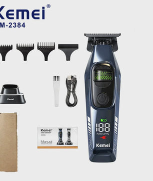 Kemei 2381 Professionele Trimmer Set - 10000 RPM, LED Display, Draadloos