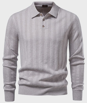 Herentrui Polo Longsleeve Gebreid Faux Cashmere - Casual & Zakelijk