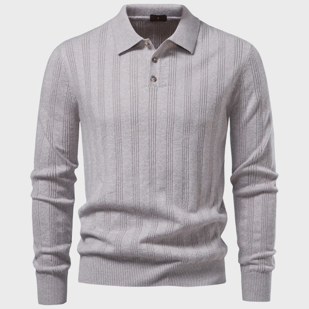 Herentrui Polo Longsleeve Gebreid Faux Cashmere - Casual & Zakelijk
