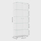 Moderne Witte Glazen Vitrinekast met LED Verlichting, 5 Legborden en 2 Vergrendelbare Deuren - 186x78x34 cm