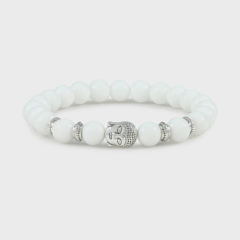Natuurstenen Buddha Armband met Tijgeroog Kralen - Elastisch & Verstelbaar