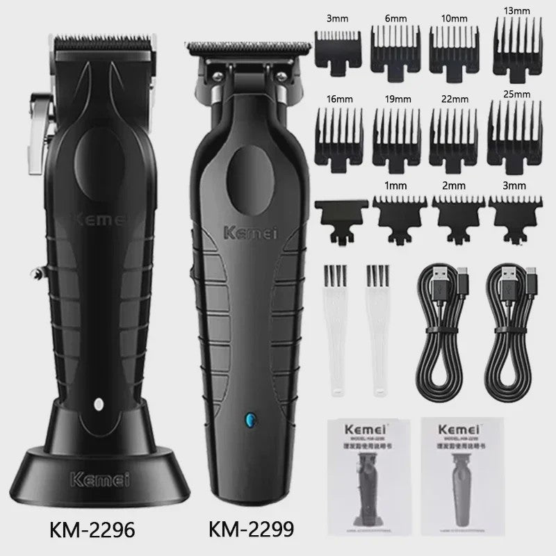 Kemei Professionele Draadloze Baardtrimmer & Tondeuse KM-2296/KM-2299/KM-1102