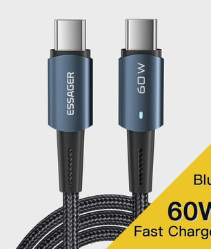 Essager PD 100W Type C naar C Kabel - Snel Opladen & Data voor Telefoon, Laptop, iPad