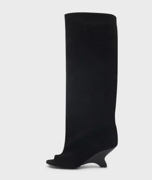 Zomer Peep Toe Laarzen met Hoge Blokhak - Elegante Lange Laarzen voor Dames