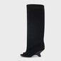 Zomer Peep Toe Laarzen met Hoge Blokhak - Elegante Lange Laarzen voor Dames