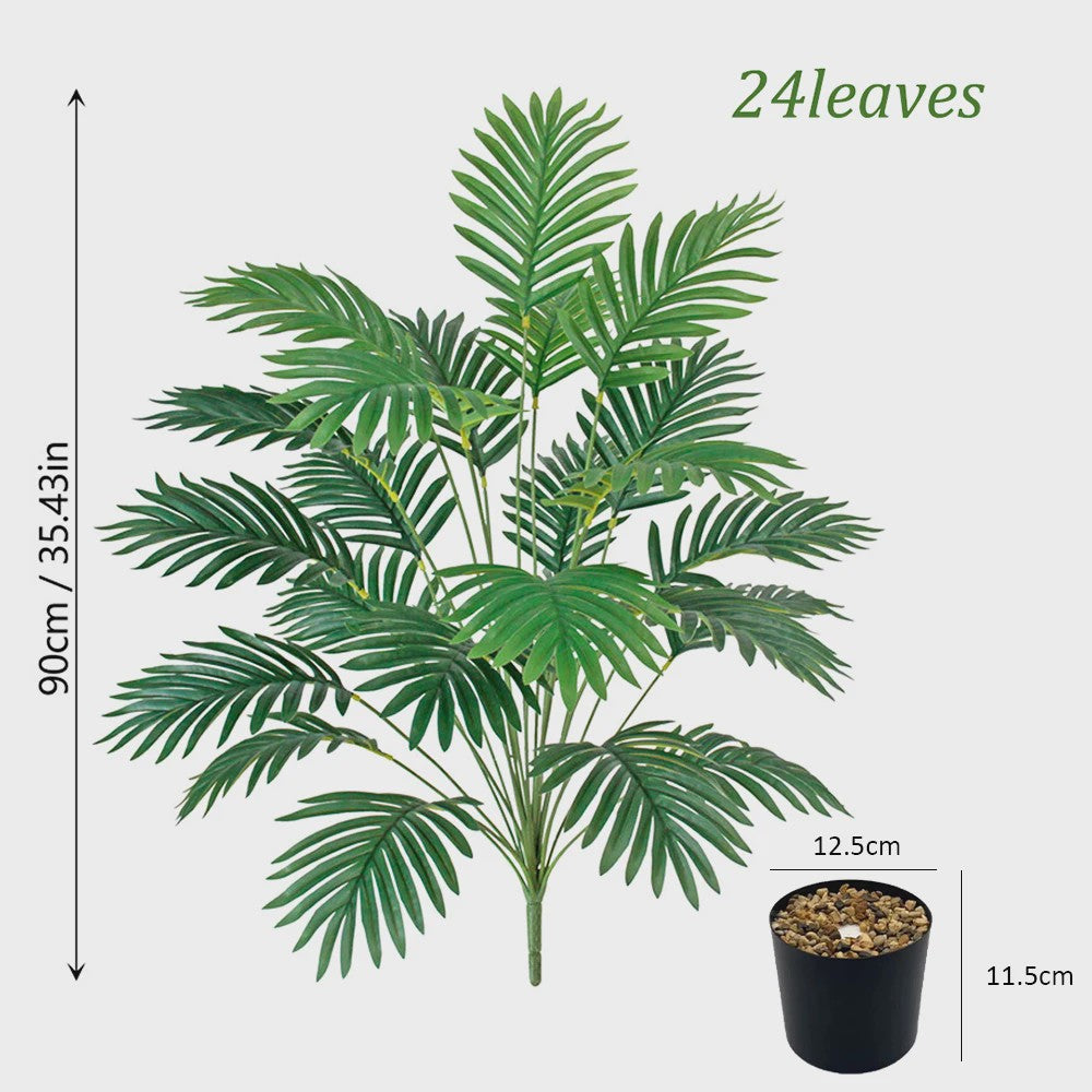 Kunstplant Areca Palm met 24 Bladeren - Realistische Kunstboom voor Binnen en Buiten