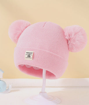 Warme Gebreide Babymuts met Pompon - Winter Beanie voor Jongens en Meisjes