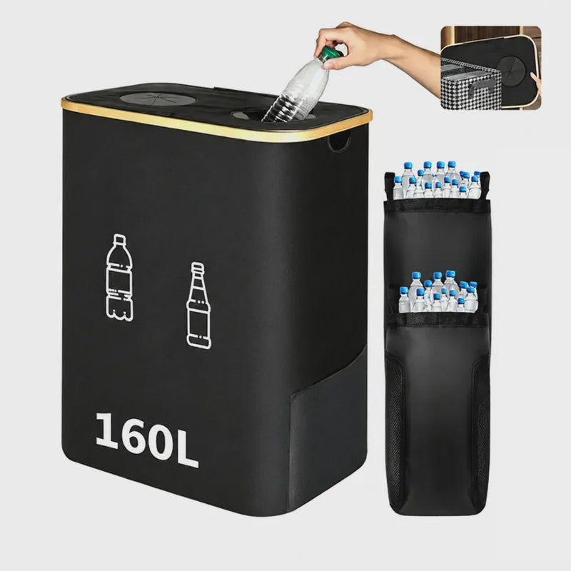 160L Grote Opbergmand - Opvouwbaar, Ideaal voor Flessen, Recycling, Wasgoed & Feestjes